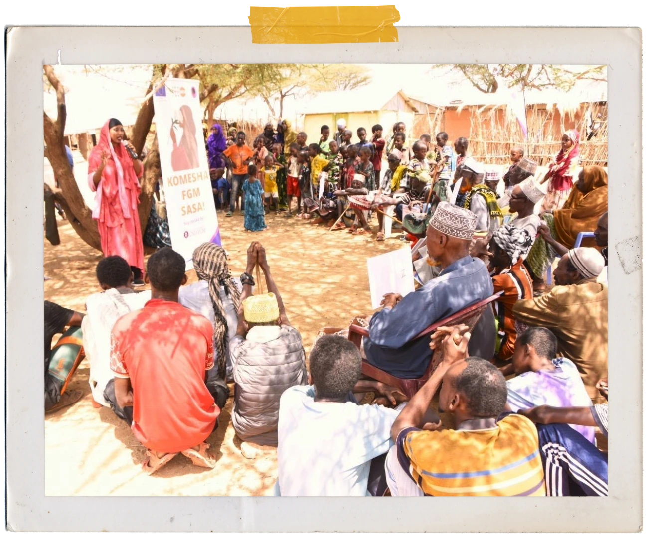 Aisha running a community dialogue in Isiolo County